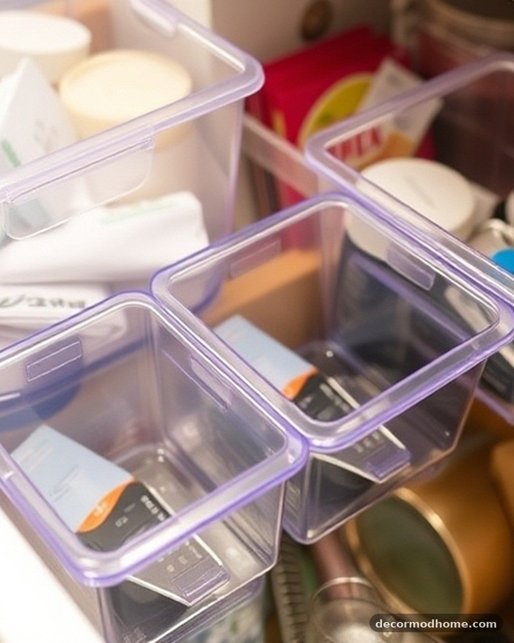 12. Clear Plastic Deep Drawer Bins