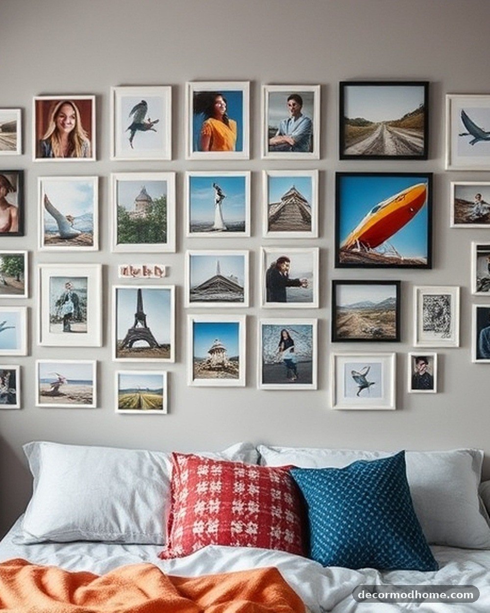 12. Frameless Photo Gallery Wall