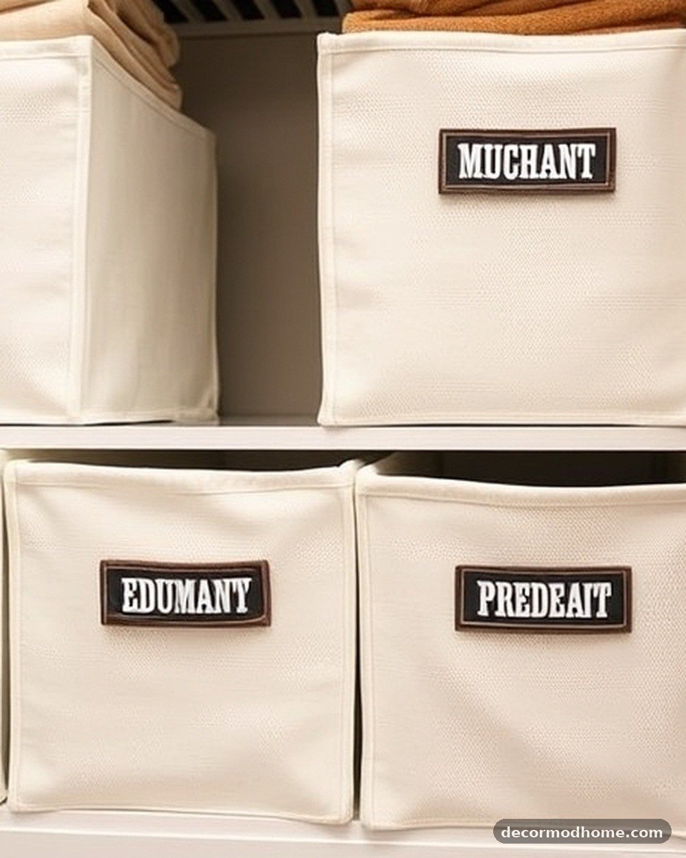 13. Labelled Canvas Bin Cubes