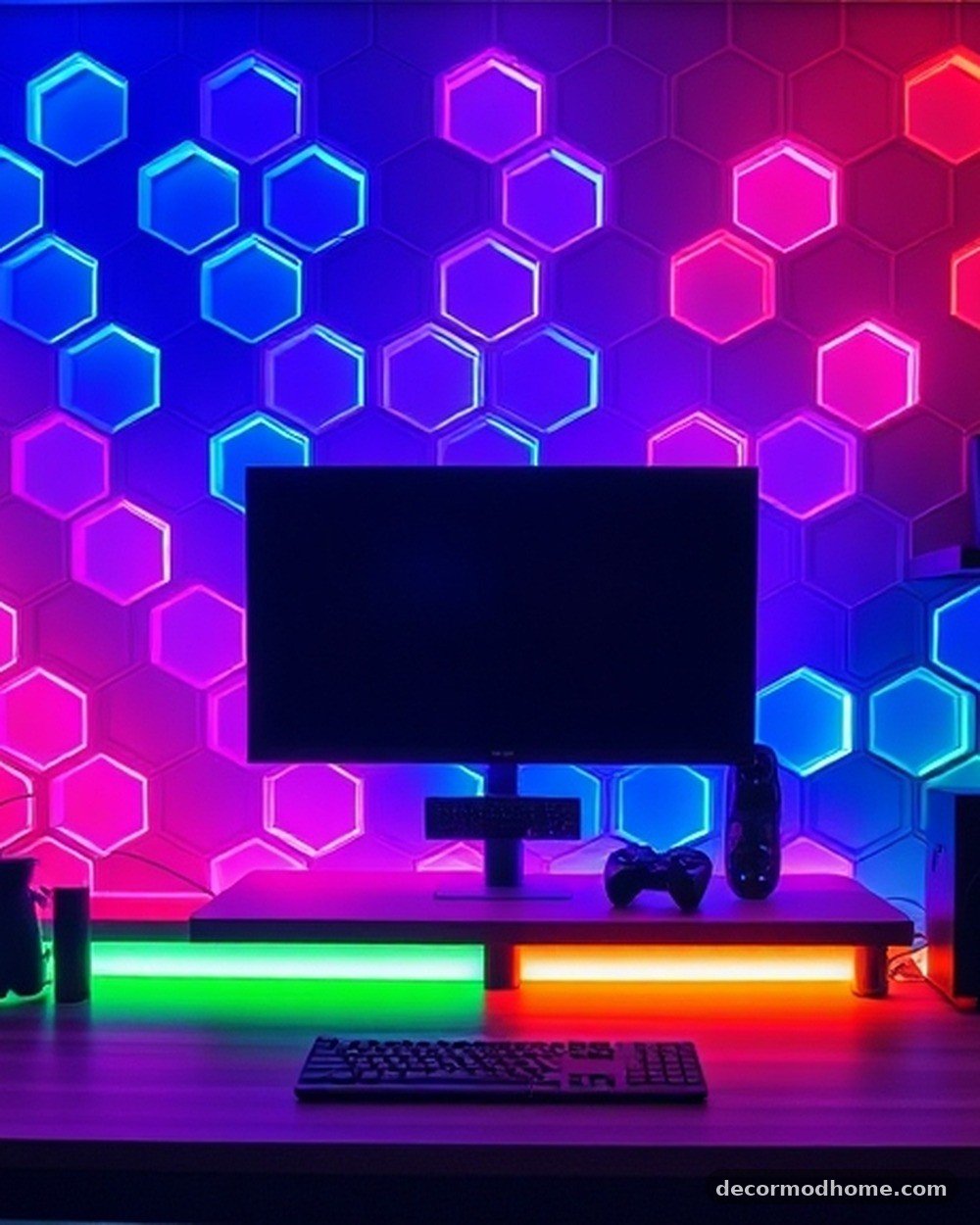 2. RGB Hexagon Wall Tiles