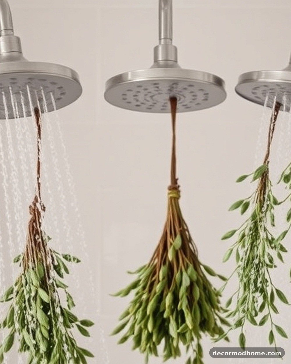 26. Eucalyptus Bundles Hanging from Shower Heads