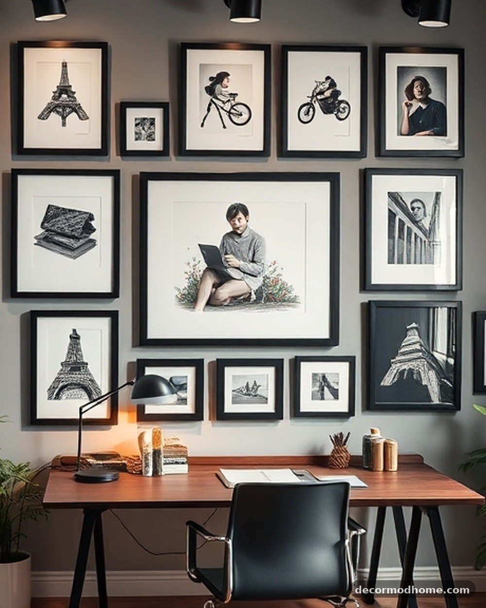 26. Gallery Wall of Black Frames
