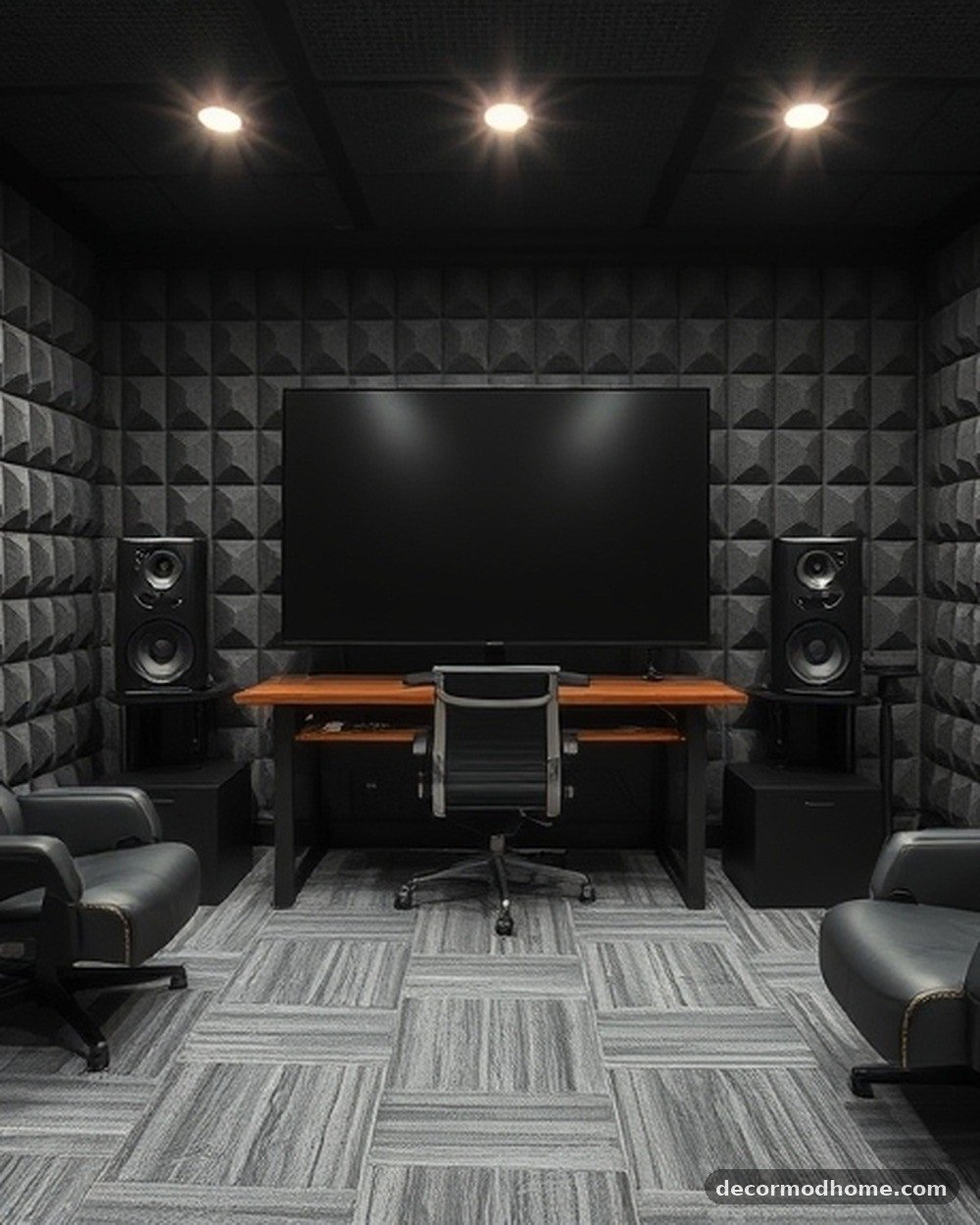 4. Charcoal Grey Acoustic Foam Tiles