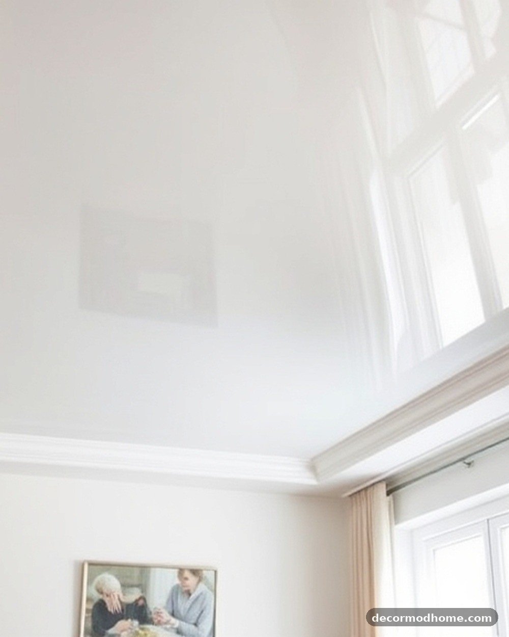 4. High-Gloss Paint on Ceilings