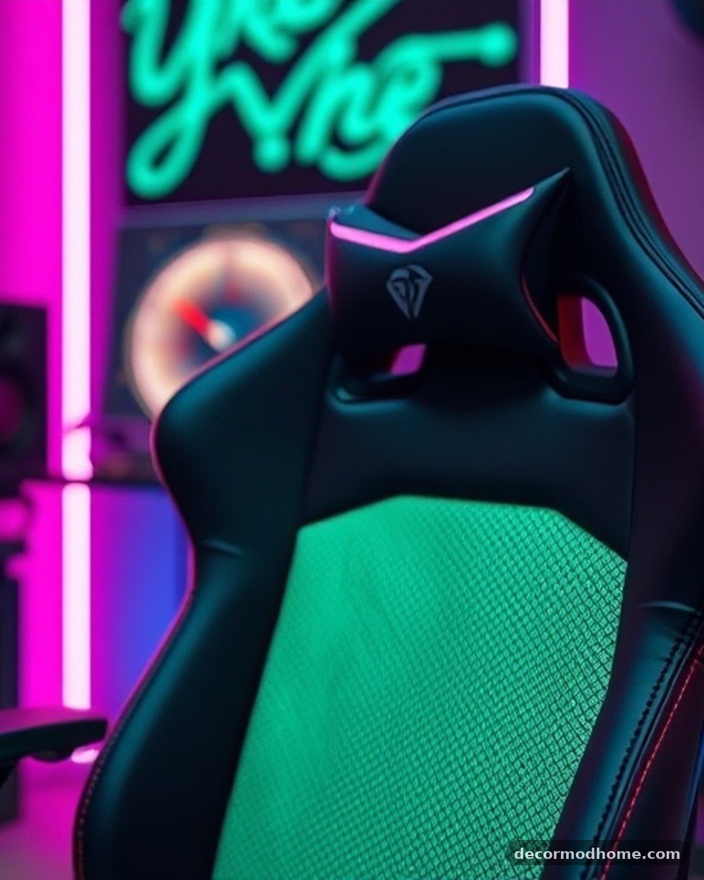 6. Ergonomic Mesh Racing Chair with Neon Accents