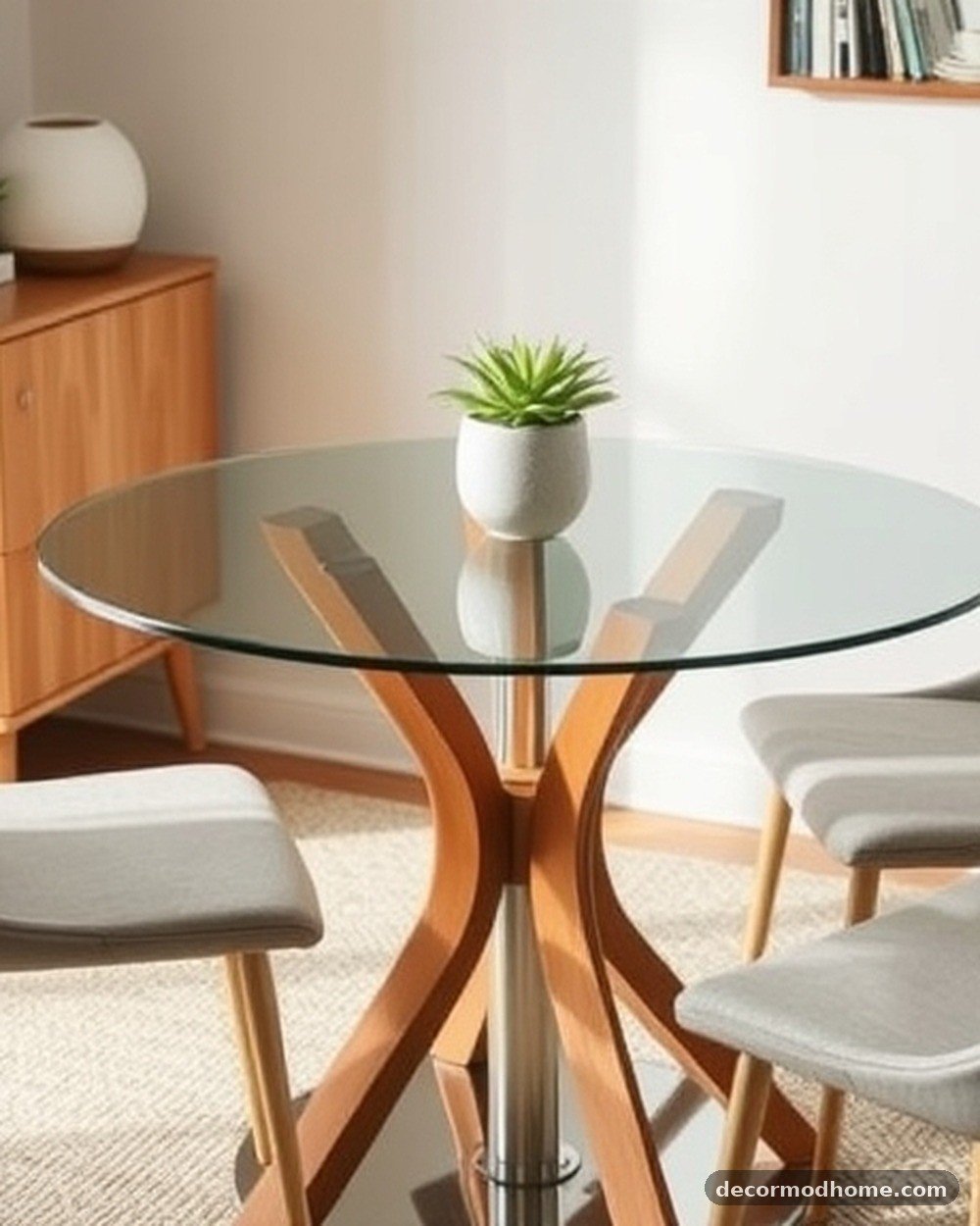 6. Round Glass-Top Dining Table