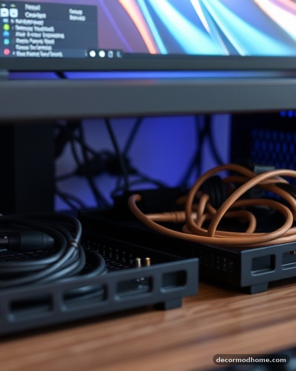 7. Under-Desk Cable Management Trays