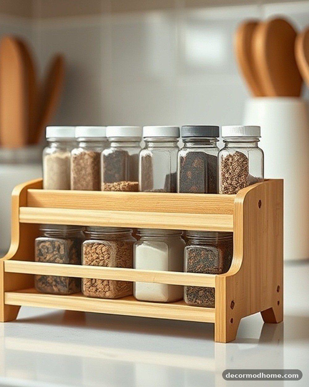 8. Bamboo Three-Tier Spice Riser