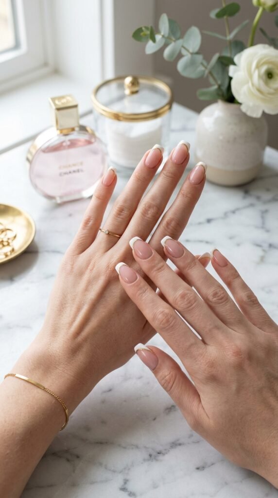 French_tip_acrylic_nails