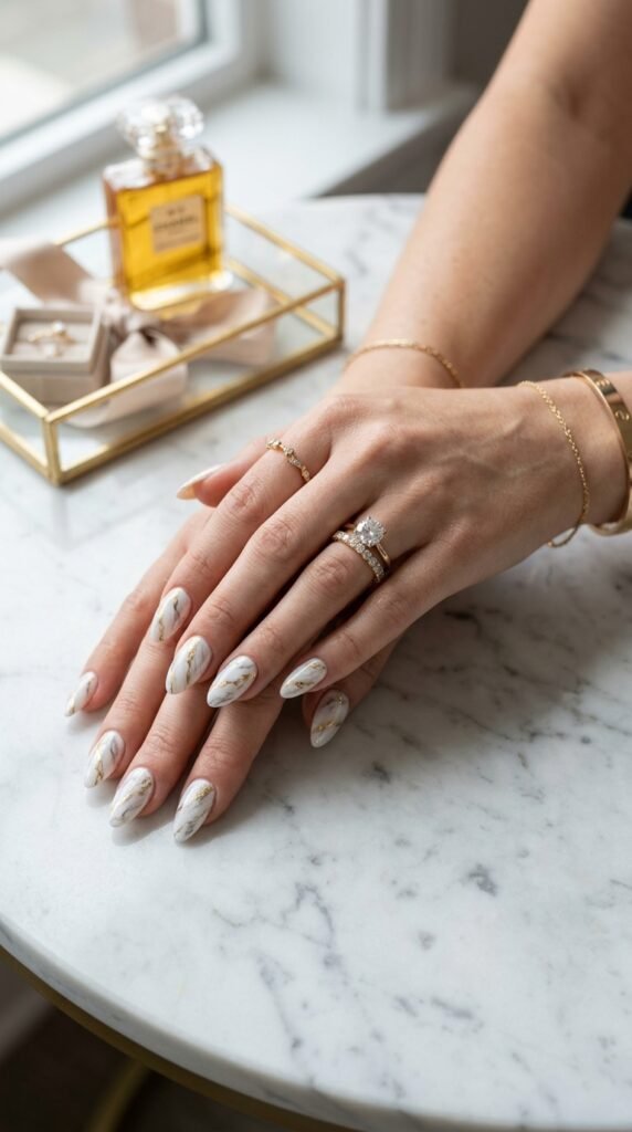 White_marble_acrylic_nails