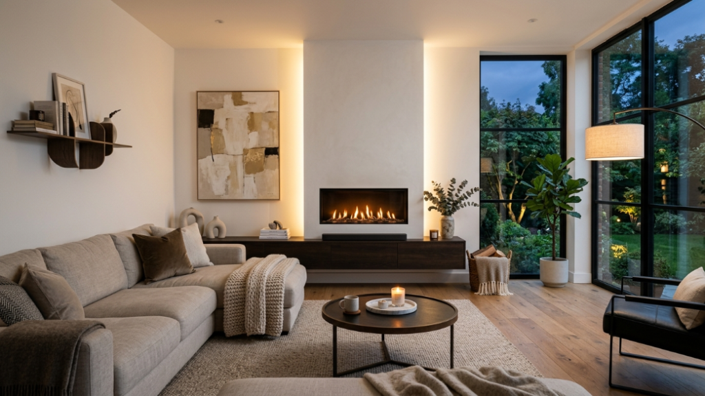 Small Modern Fireplace Design Ideas for Living Room