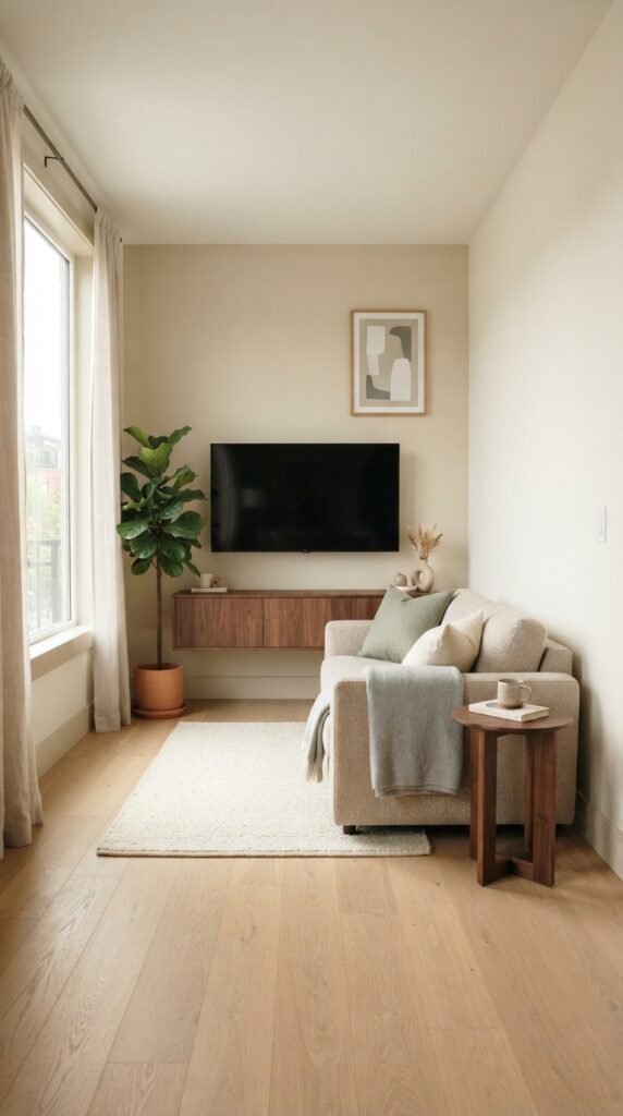 small-living-room-wall-mounted-tv