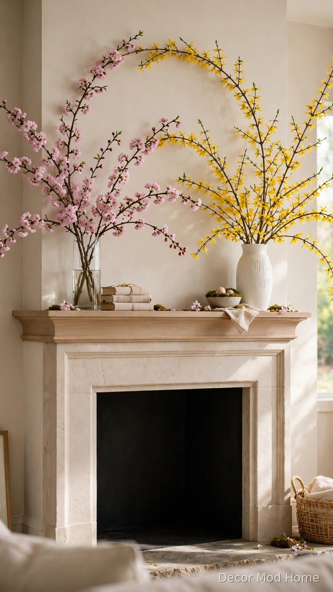 Display Blooming Branches in Tall Vases