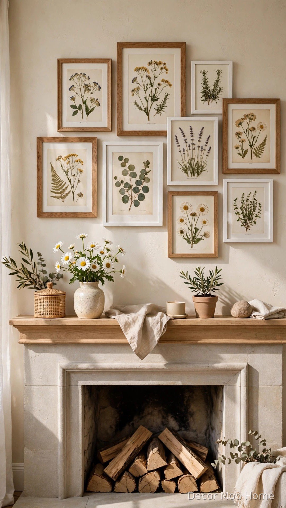 Hang a Botanical Print Gallery Above the Mantle