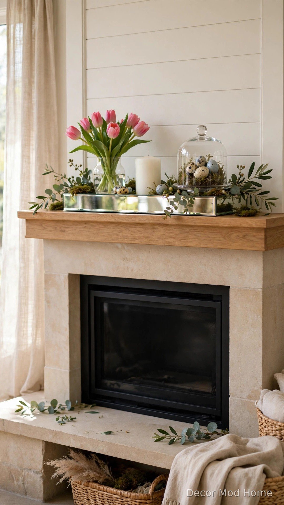 Style a Mirrored Tray with a Spring Vignette