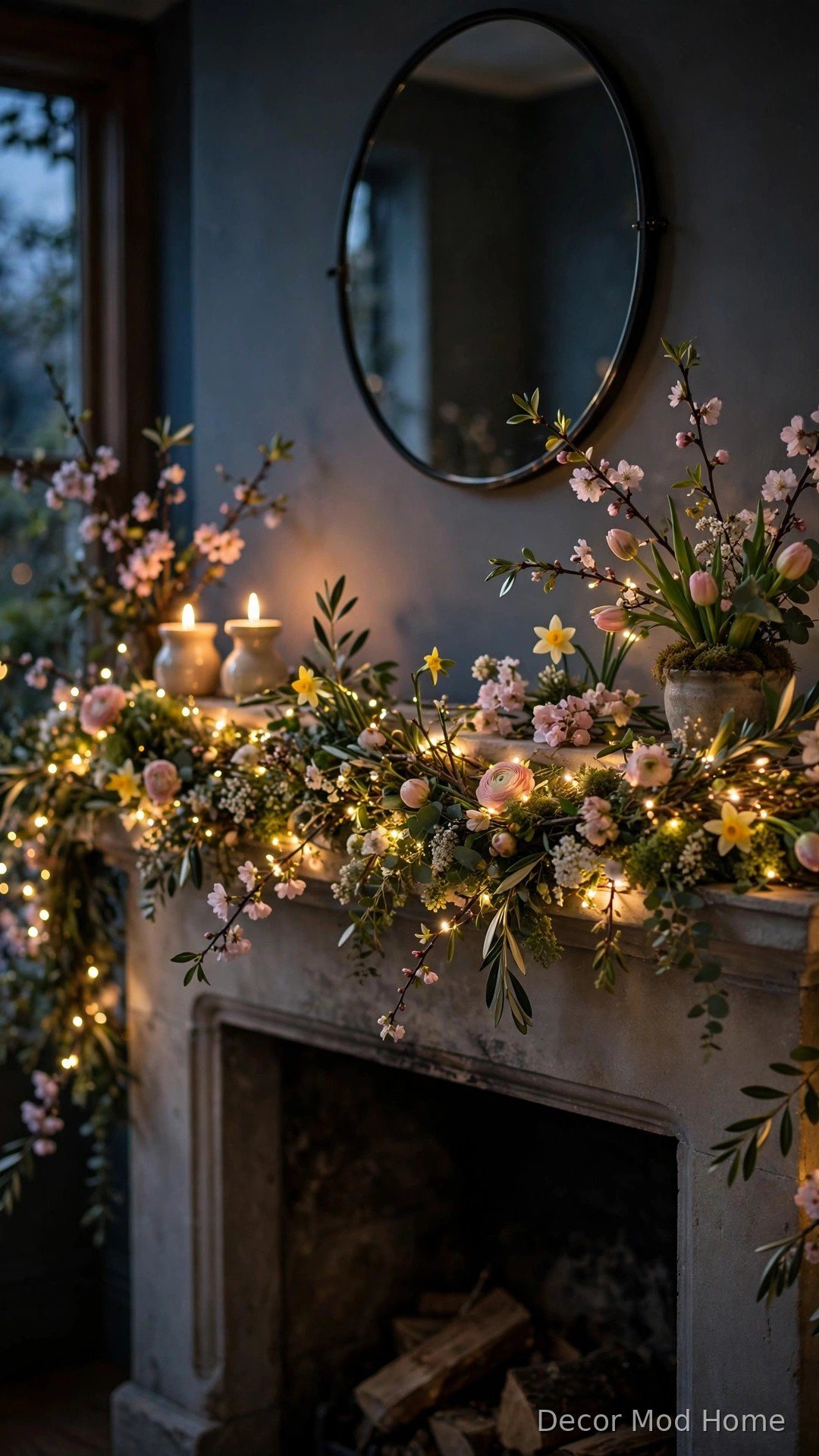 Weave Fairy Lights Through a Spring Garland