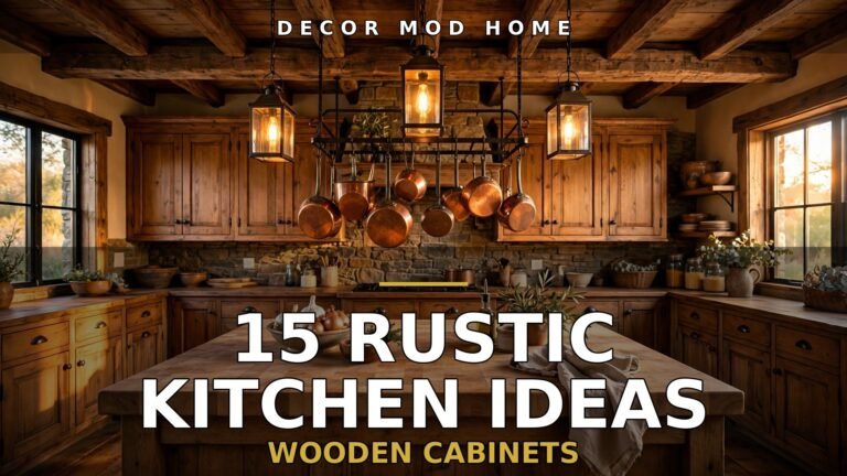 Rustic kitchen with wooden cabinets