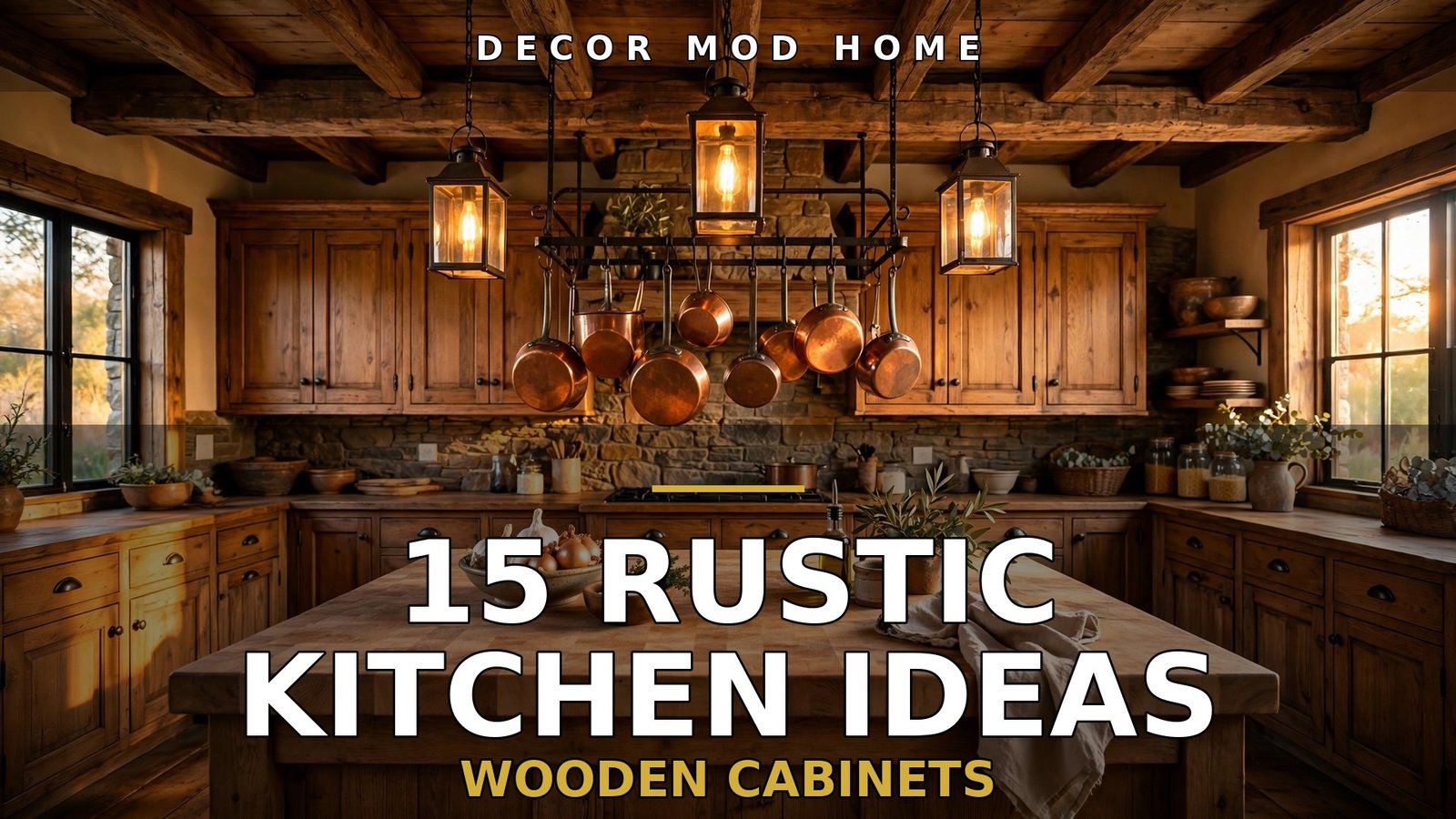 Rustic kitchen with wooden cabinets